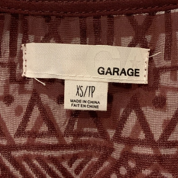 Garage maroon velvet sheer crop top, size XS - Picture 3 of 3